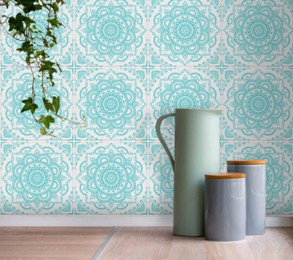 Fliesenaufkleber mandala ornamente in Pastell