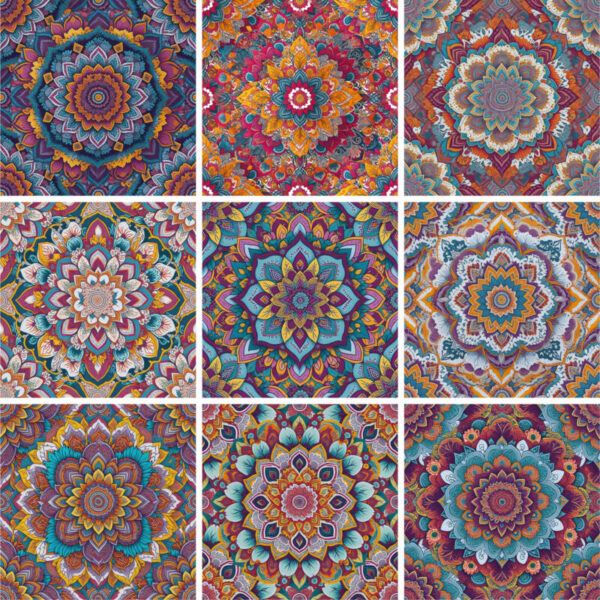 Fliesenaufkleber boho Bunt in Beige