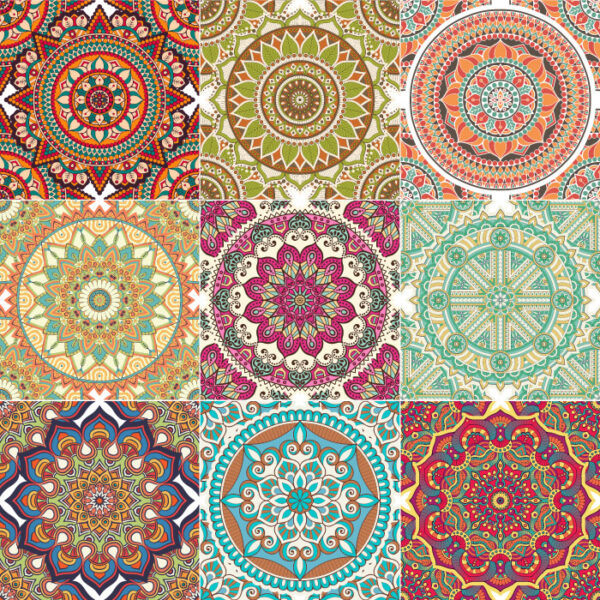 Fliesenaufkleber boho goa in Mehrfarbig