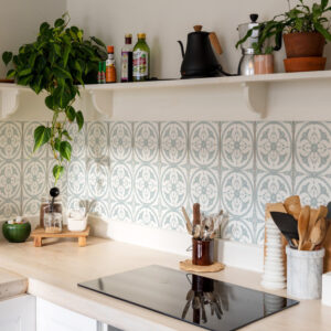 Fliesenaufkleber marokkanisch ornamente in Grün fuer die Kueche