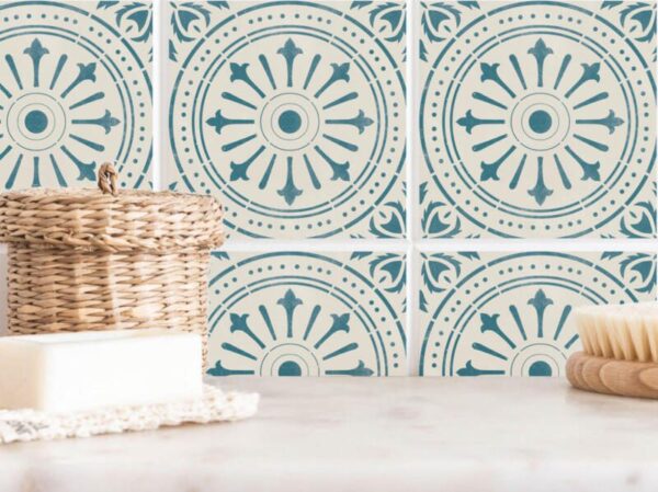 Fliesenaufkleber ornamente Porto in Beige