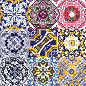 Fliesenaufkleber Bunt mexikanisch in Mehrfarbig