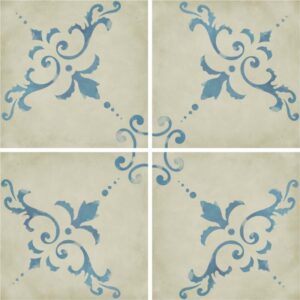 Fliesenaufkleber Badezimmer floral in Beige