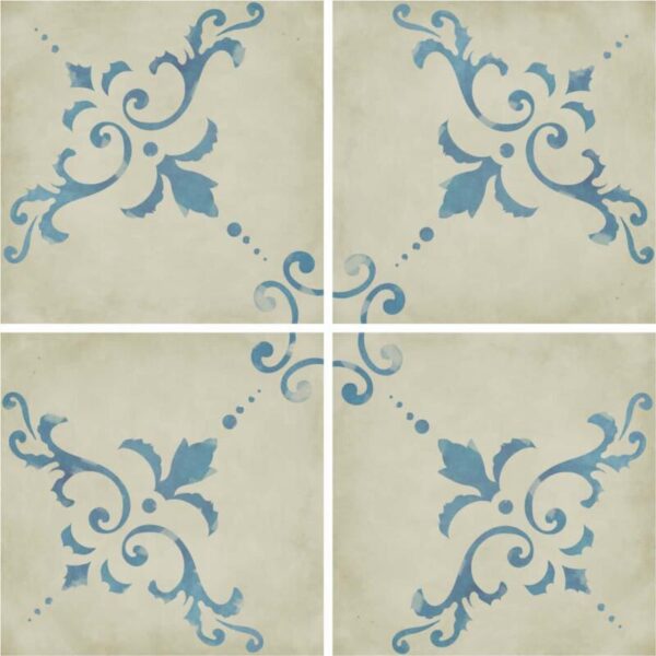 Fliesenaufkleber Badezimmer floral in Beige