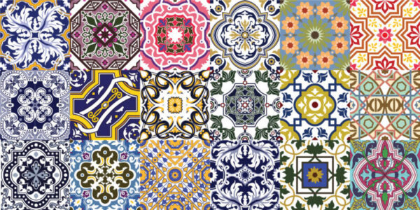 Fliesenaufkleber Bunt mexikanisch in Mehrfarbig