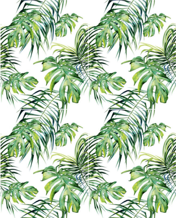 Fliesenaufkleber jungle Monstera in Beige