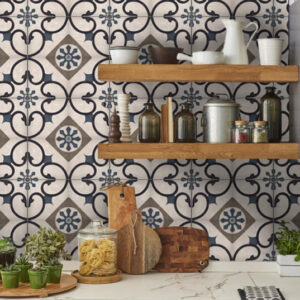 Fliesenaufkleber ornamente portugiesisch in Anthrazit