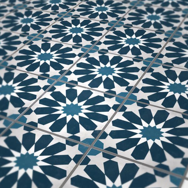 Bodenfliesenaufkleber mit klassischen marokkanischen Muster