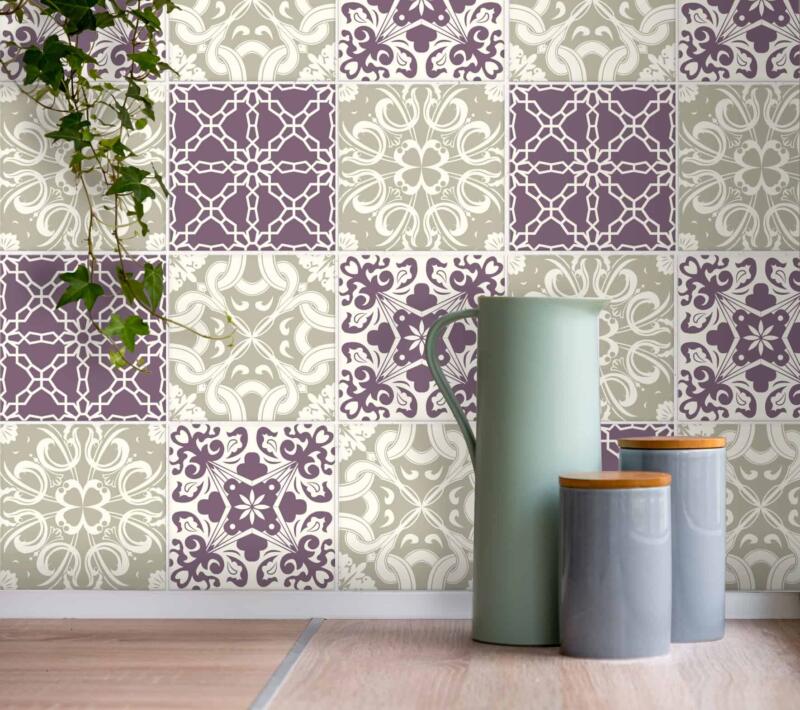 Fliesenaufkleber für Bad Deko und Küche - Portugiesisch Floral – Bild 2