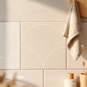 Fliesenaufkleber boho Erdfarben in Beige