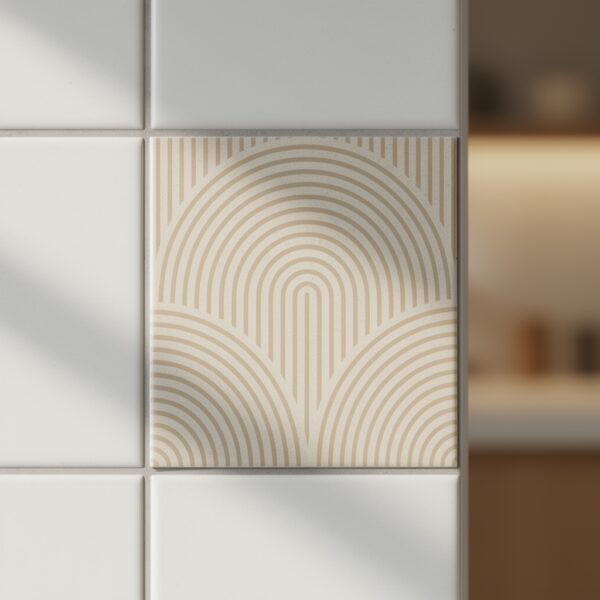 Fliesenaufkleber boho Erdfarben in Beige