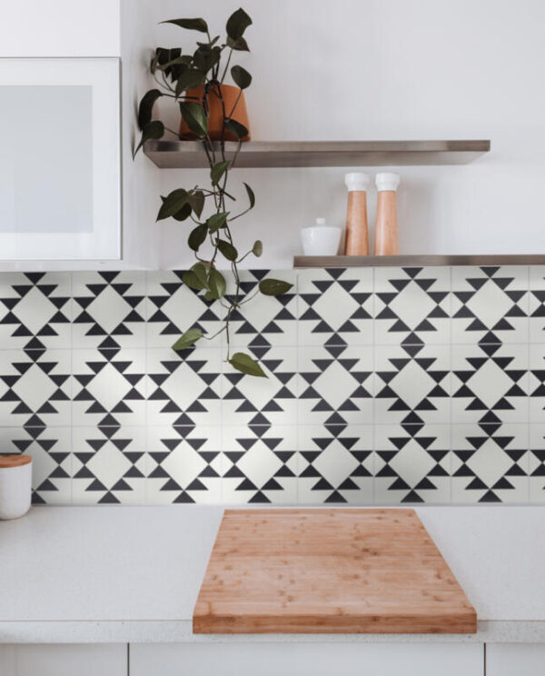 Fliesenaufkleber boho ethno in Anthrazit