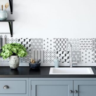 Fliesenaufkleber für Küche und Bad - Skandinavische Muster - Transparent