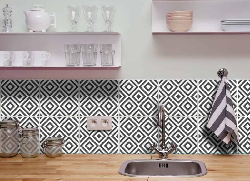 Fliesenaufkleber für Bad Deko u. Küche - Rauten – Bild 2