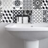 Fliesenaufkleber für Küche und Bad - Marokkanisch Patchwork Schwarz Weiß