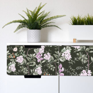 Selbstlklebende Dekorfolie Möbelfolie - Garten Blumen Sträucher