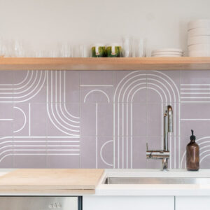 Fliesenaufkleber Abstrakt geometrisch in Beige fuer die Kueche