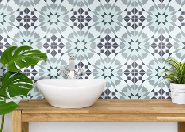 Fliesenaufkleber geometrisch Grün in Grün