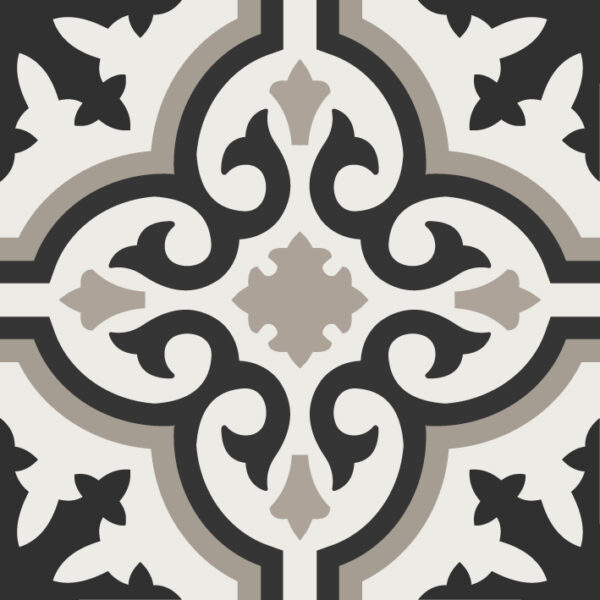 Fliesenaufkleber ornamente Traditionell in Anthrazit