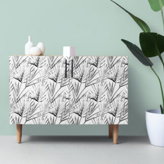 Selbstlklebende Dekorfolie Möbelfolie - Palmen Monochrom