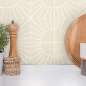 Fliesenaufkleber Beige boho in Beige fuer die Kueche