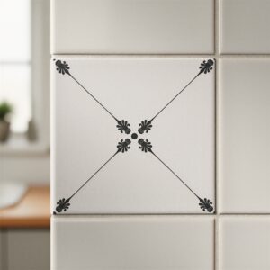 Vintage Fliesenaufkleber Nahaufnahme beige Muster