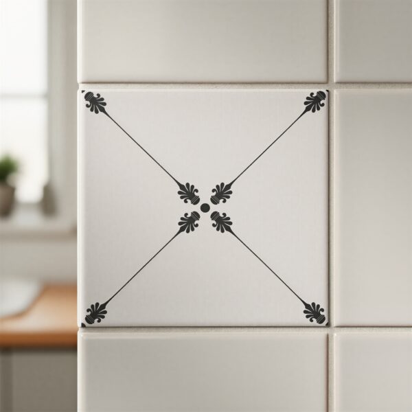 Vintage Fliesenaufkleber Nahaufnahme beige Muster