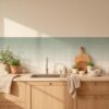 Fliesenaufkleber Mint Pastell in Beige fuer die Kueche